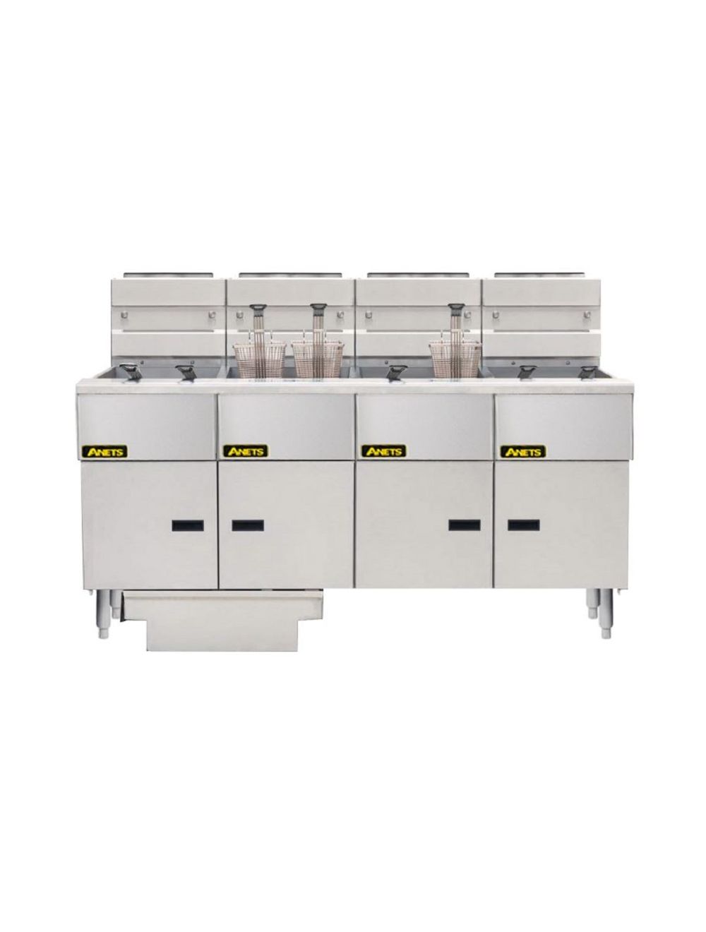 Anets Goldenfry Gas Tube 4 Fryer Filter Drawer System Millivolt Control - FDAGG414R Anets