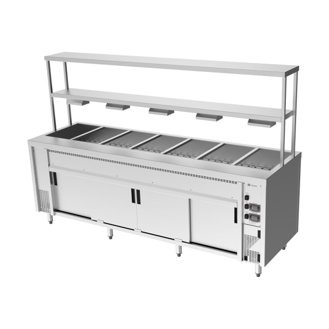 Culinaire Island Bain Marie with Double Gantry & Heat Lamps to Bottom Shelf CH.BMH.I.GDB.7 Culinaire
