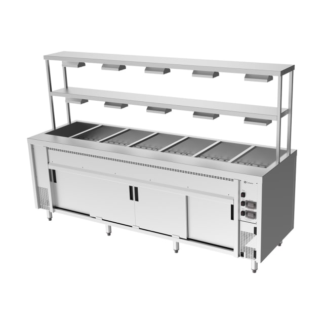 Culinaire Island Bain Marie with Double Gantry & Heat Lamps to Bottom & Top Shelves CH.BMH.I.GDD.7 Culinaire