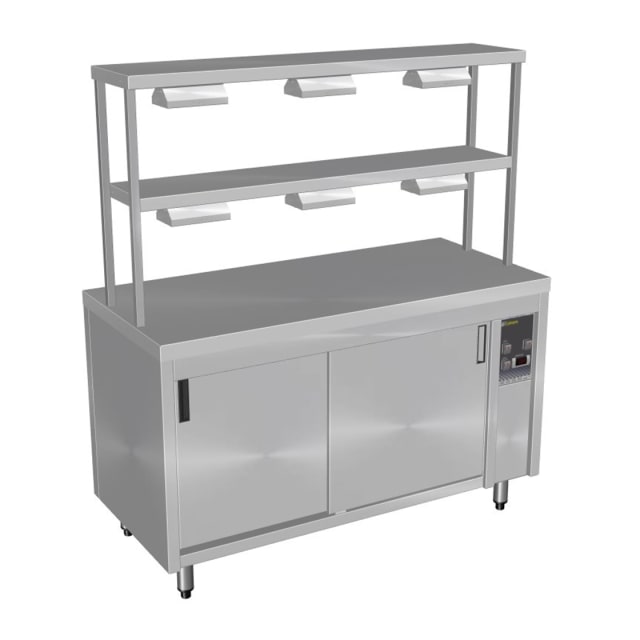 Culinaire Island Hot Cupboard with Double Gantry and Heat Lamps to Top & Bottom Shelves CH.HC.I.GDD. CH.HC.I.GDD.4 Culinaire