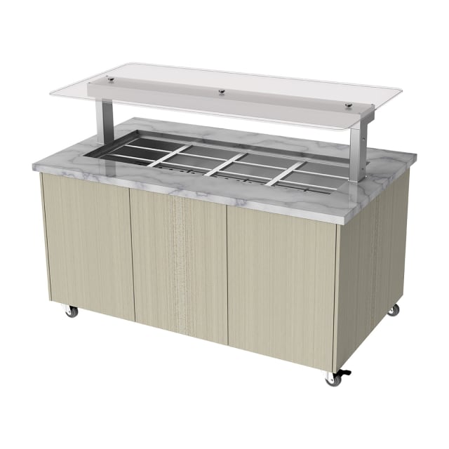 Culinaire Heated Mobile Island Buffet - 4 Module CH.IBGJ.BMC.U.GSF.4 Culinaire