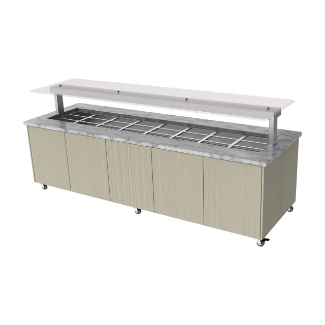 Culinaire Heated Mobile Island Buffet - 8 Module CH.IBGJ.BMC.U.GSF.8 Culinaire