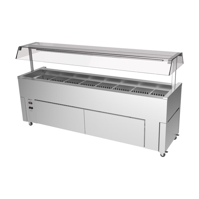 Culinaire Slimline Mobile Refrigerated Island Buffet With Perspex Gantry CR.IB.CLCBF.GCP.8 Culinaire