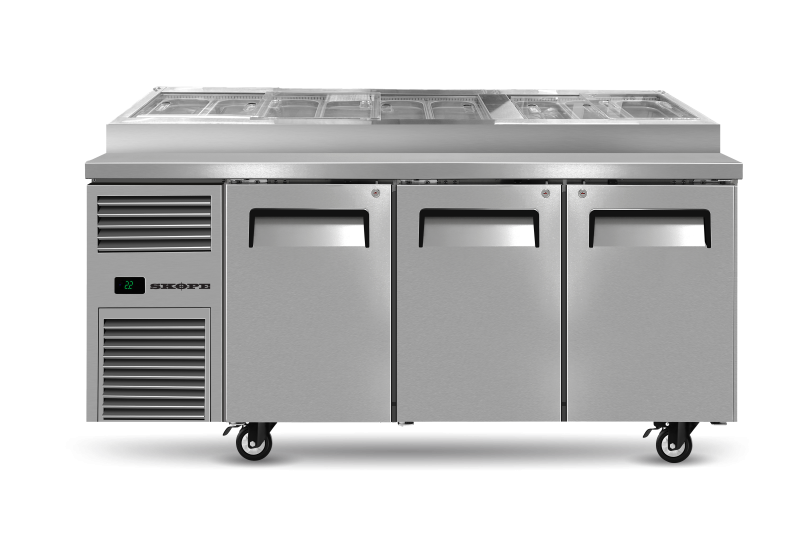 Skope ReFlex RF8.PPZ.3.SD - 3 Solid Door Pizza Preparation Fridge