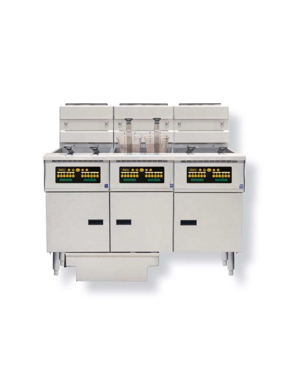 Anets Platinum 55 Series Gas 3 Fryer Filter Drawer System Computer Control - FDAGP355C Anets