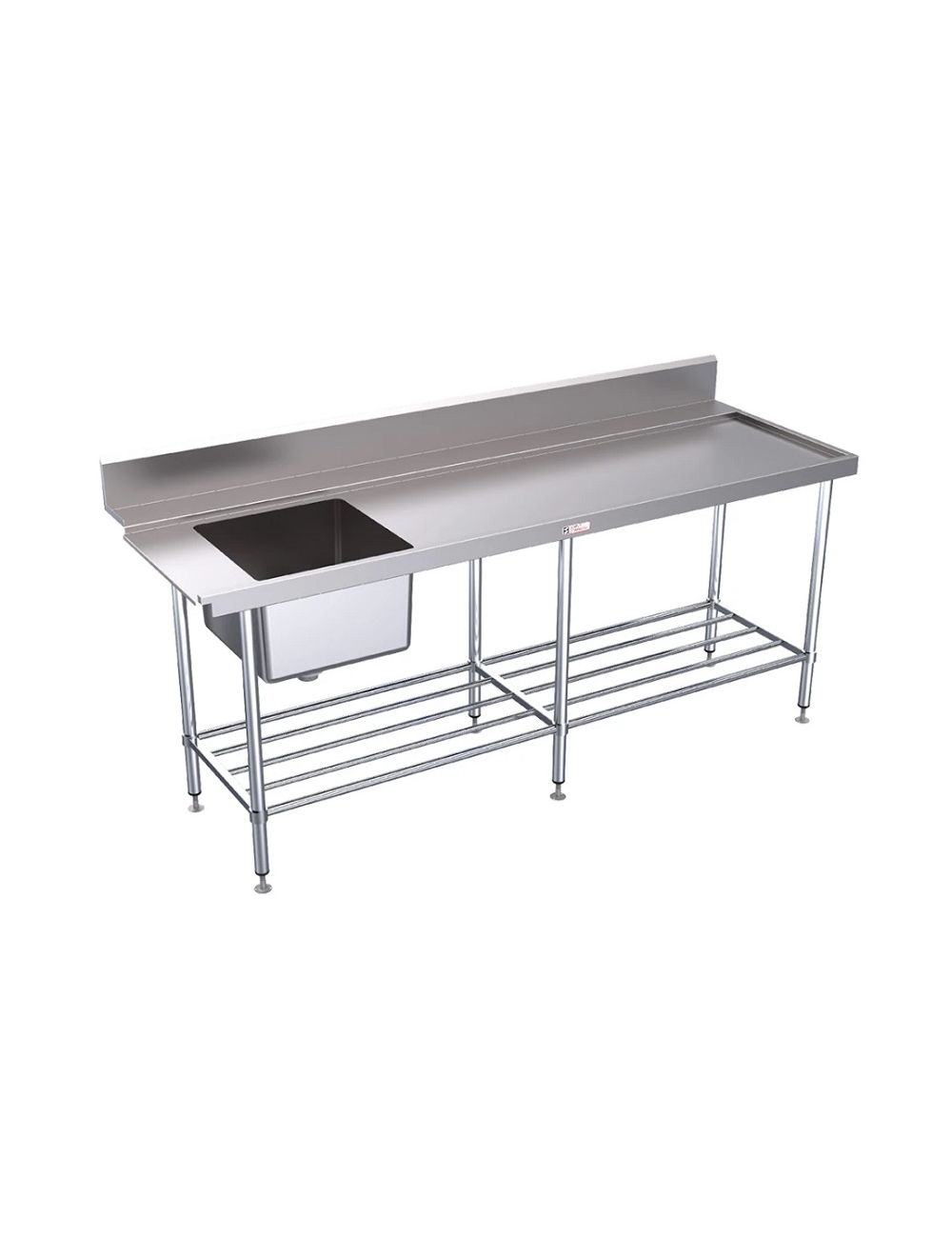 Simply Stainless SS08.7.2100.R Single Sink Dishwasher Inlet Bench (700 Series) - 2100mm - SS08.7.2100R Simply Stainless