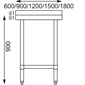 Shelving Vogue Stainless Steel Prep Table with Splashback 1200mm - T381 Vogue