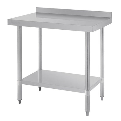 Shelving Vogue Stainless Steel Prep Table with Splashback 900mm - T380 Vogue