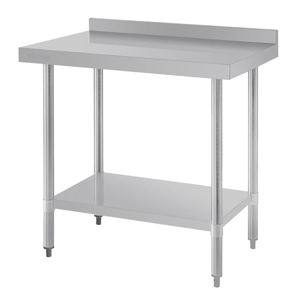 Shelving Vogue Stainless Steel Prep Table with Splashback 900mm - T380 Vogue