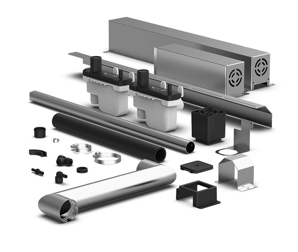 UNOX Double Stack Installation Kit GAS (XEVQC-0711-G) — a commercial kitchen equipment accessory, supplied by Matty's.